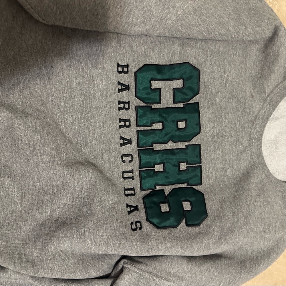 Jerzees Gray Nublend Sweatshirt Label with Red Accent